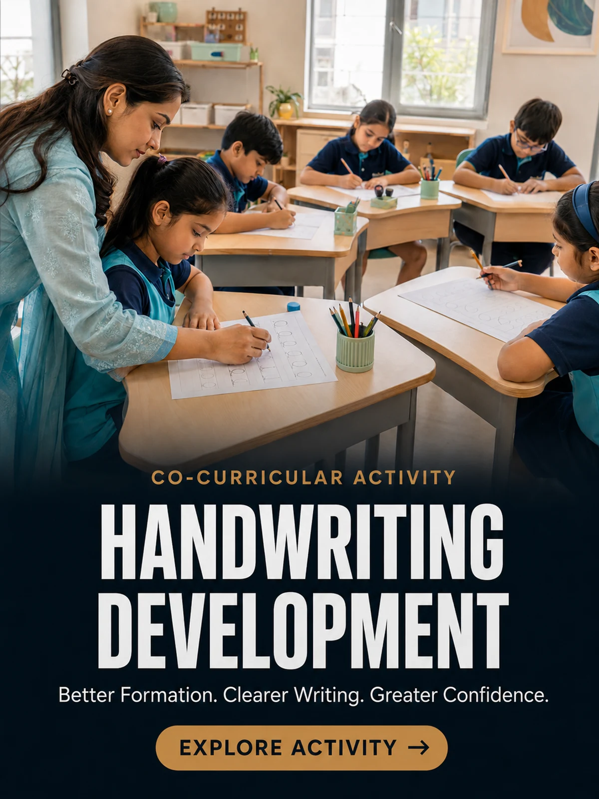 Children developing handwriting skills